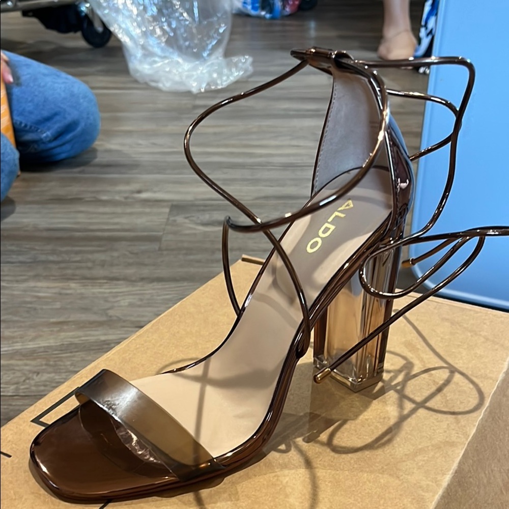 ALDO Brown Strappy Heeled Sandals